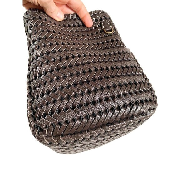 Anya Hindmarch Neeson Small Square Tote Handbag Bag brown capra leather woven - Picture 5 of 14